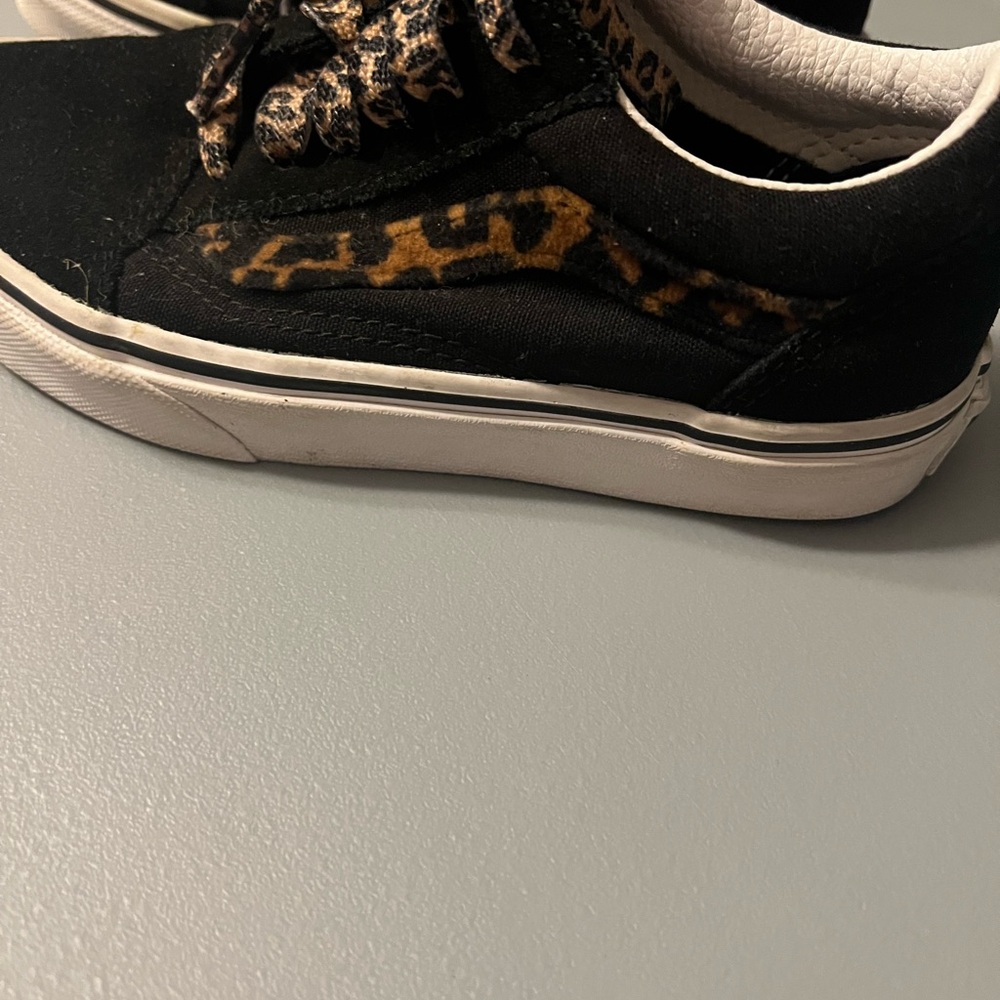 Vans Black and Animal Print Sneakers - Picture 2 of 7